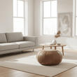 Buffalo Grey Leather Pouffe