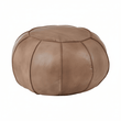 Buffalo Grey Leather Pouffe