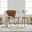 Buffalo Light Brown Leather Iron Chair