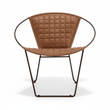 Buffalo Light Brown Leather Iron Chair