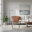 Buffalo Light Brown Leather Iron Chair