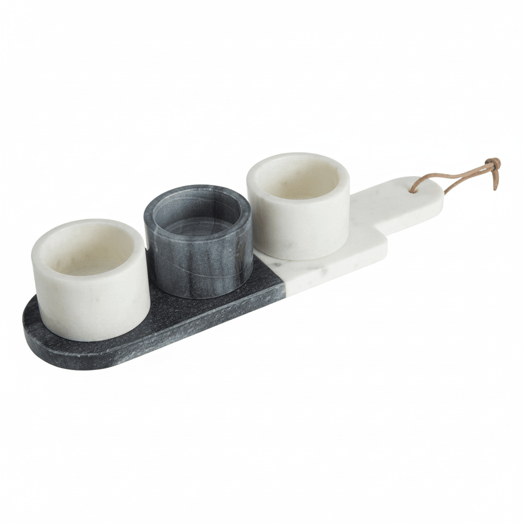 Bulgari Marble Condiment Bowls And Board Set