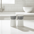 Bulgari White And Grey Finish Salt And Pepper Set