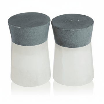 Bulgari White And Grey Finish Salt And Pepper Set