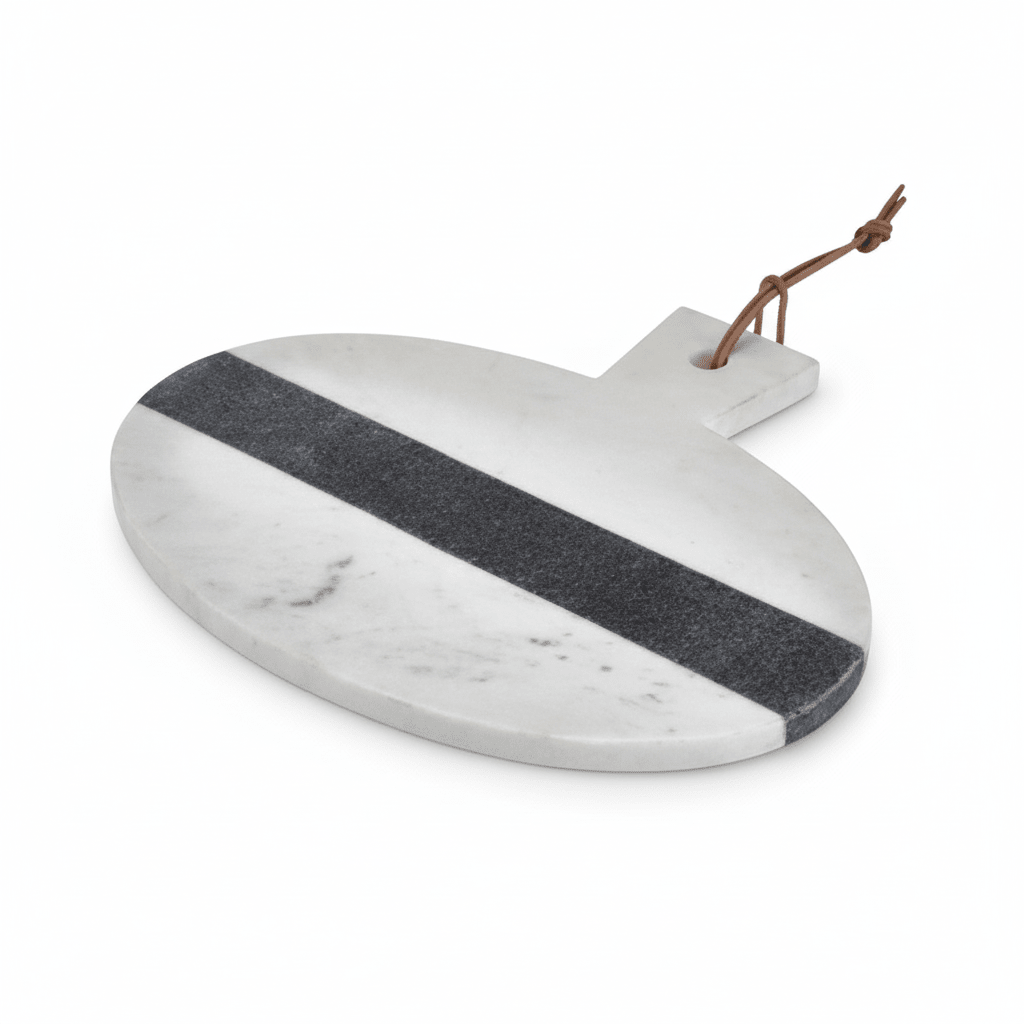 Bulgari White And Grey Marble Round Paddle Board