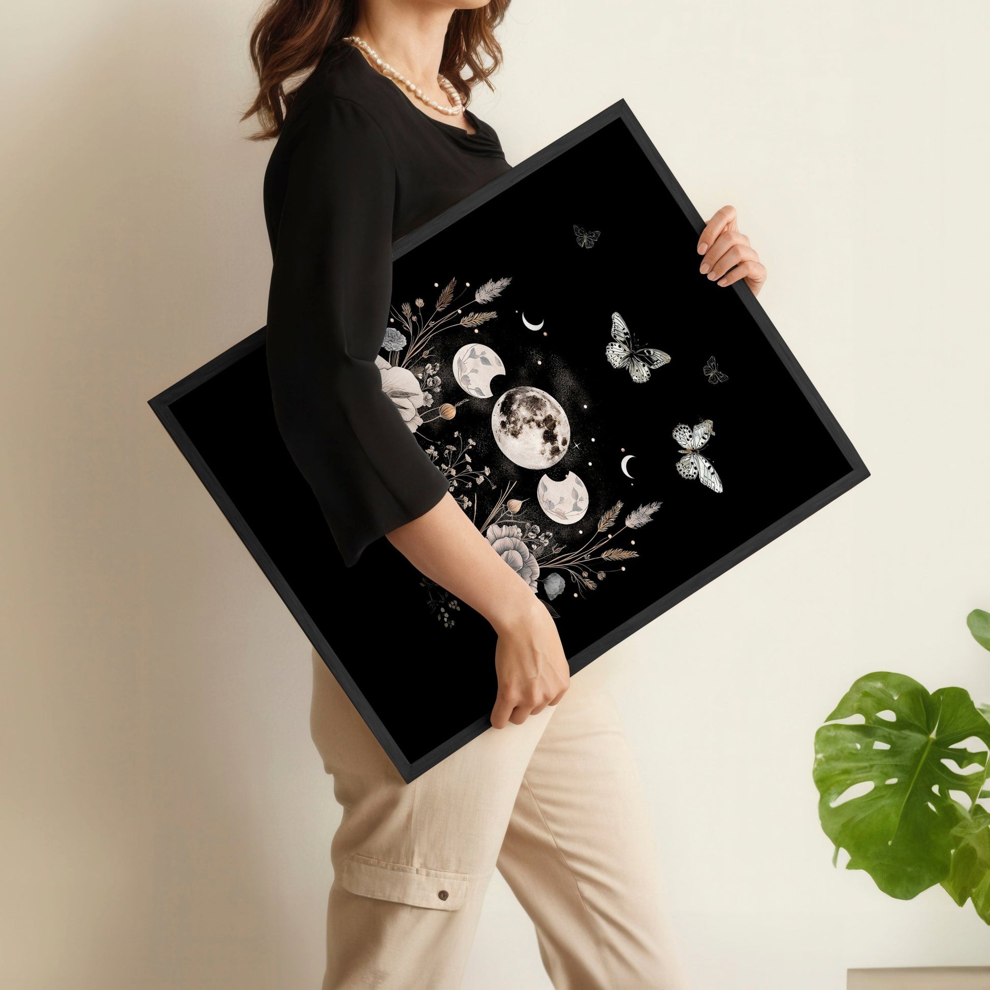 Butterfly Art Wall Decor | Set of 2 Dark Academy Wall art Prints