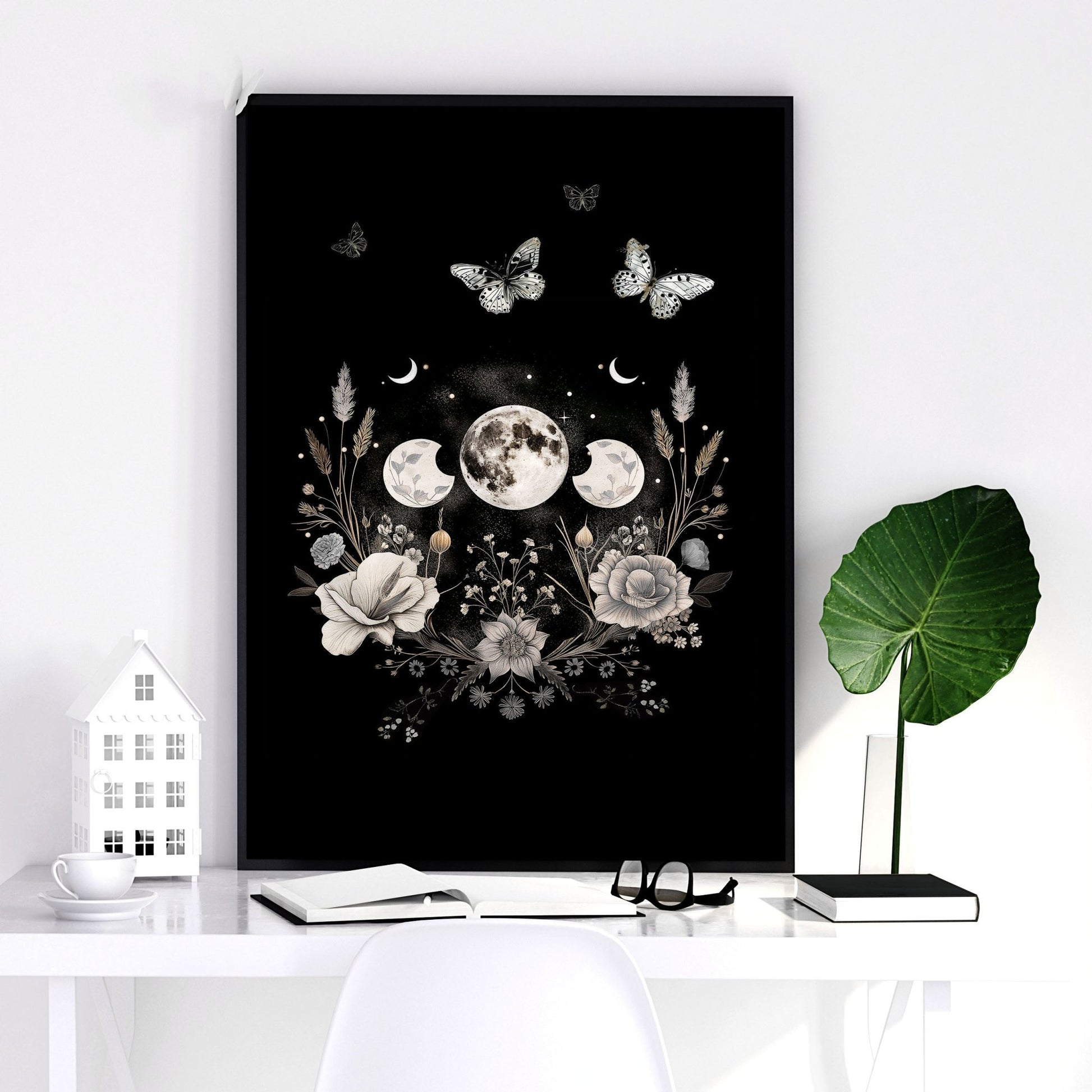 Butterfly Wall Art Decor | Set of 2 Dark Academy Wall art Prints