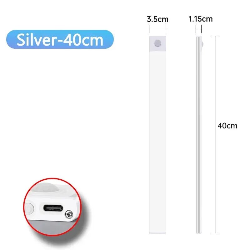 Cabinet Lights Motion Sensor LED Wireless USB Under Ultra Thin Night Light For Kitchen Cabinet Bedroom Wardrobe Indoor Lighting