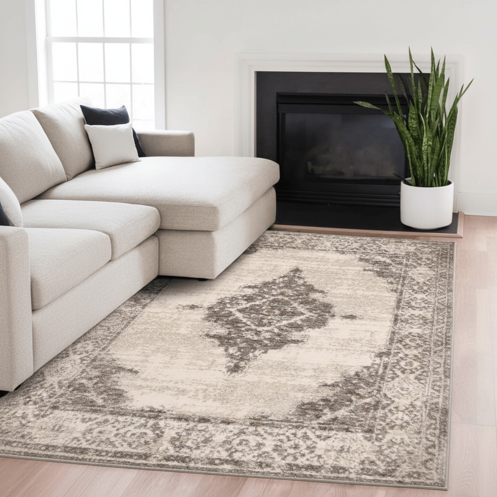 Cadiz Natural Traditional Rug – Soft Vintage