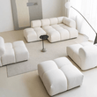 Caius Velvet Three Seater Module Sofa, White Velvet