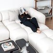 Caius Velvet Three Seater Module Sofa, White Velvet