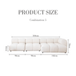 Caius Velvet Three Seater Module Sofa, White Velvet