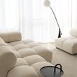 Caius Velvet Three Seater Module Sofa, White Velvet