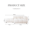 Caius Velvet Three Seater Module Sofa, White Velvet