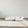 Caius Velvet Three Seater Module Sofa, White Velvet