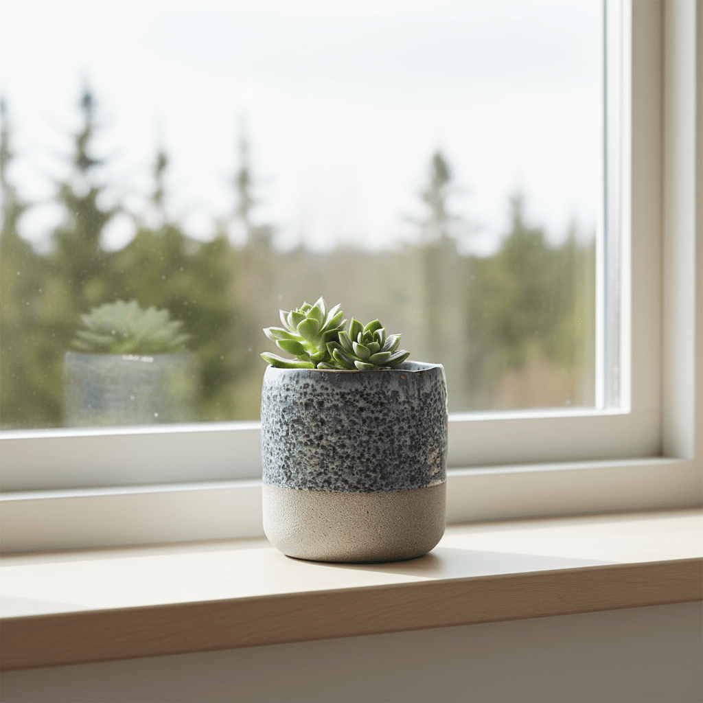 Caldera Grey Speckled Small Planter