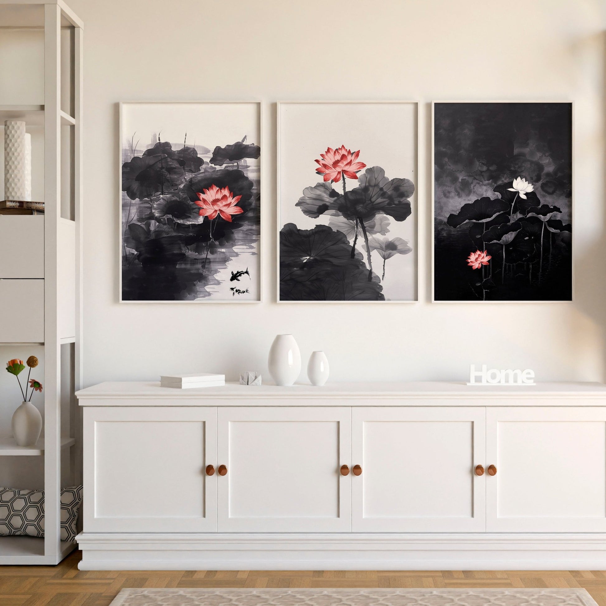 Calming Art | Set of 3 Asian Inspired Wall art Prints