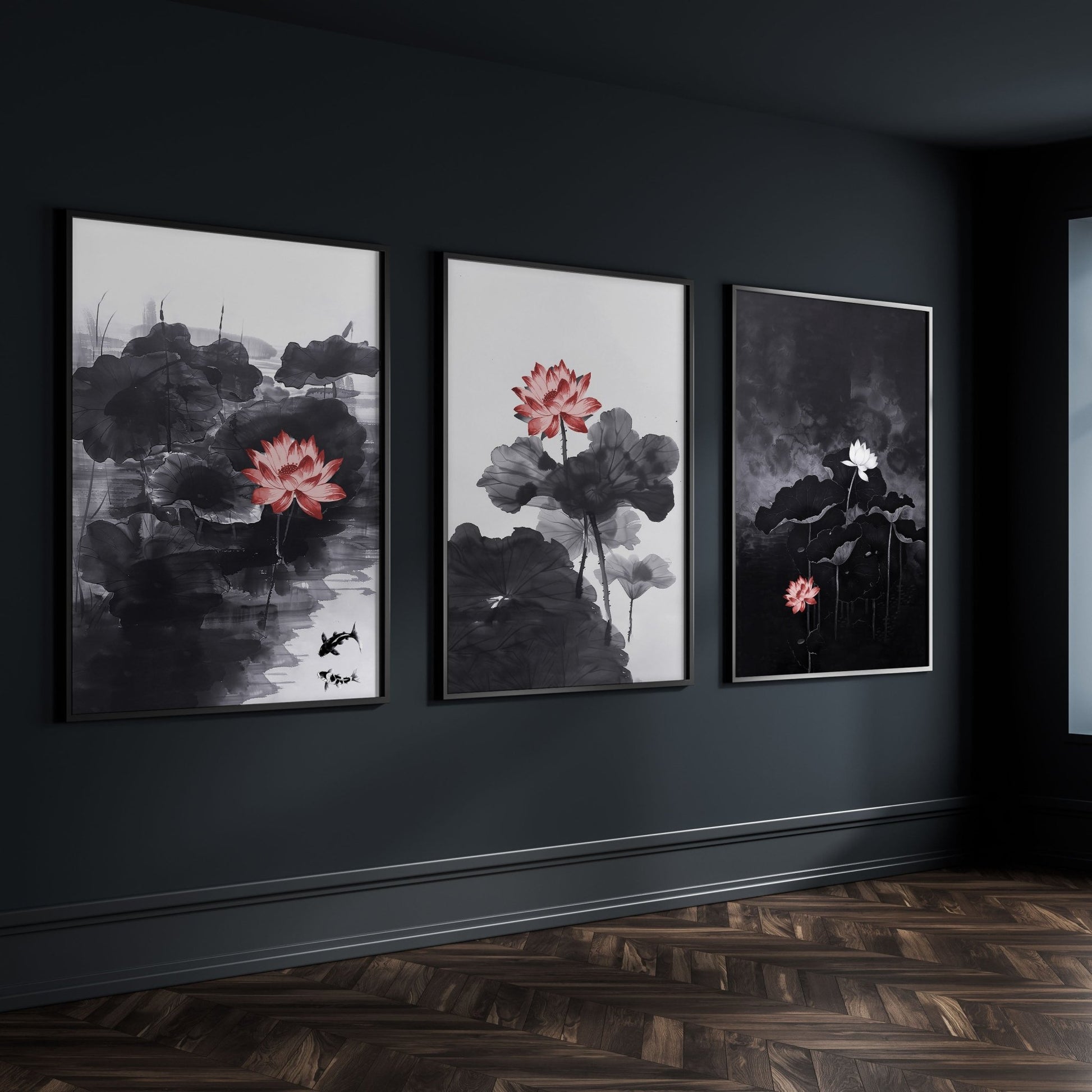 Calming Art | Set of 3 Asian Inspired Wall art Prints