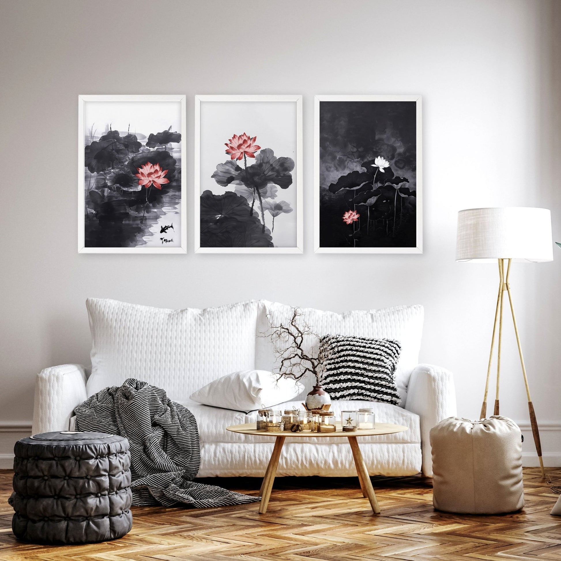 Calming Art | Set of 3 Asian Inspired Wall art Prints
