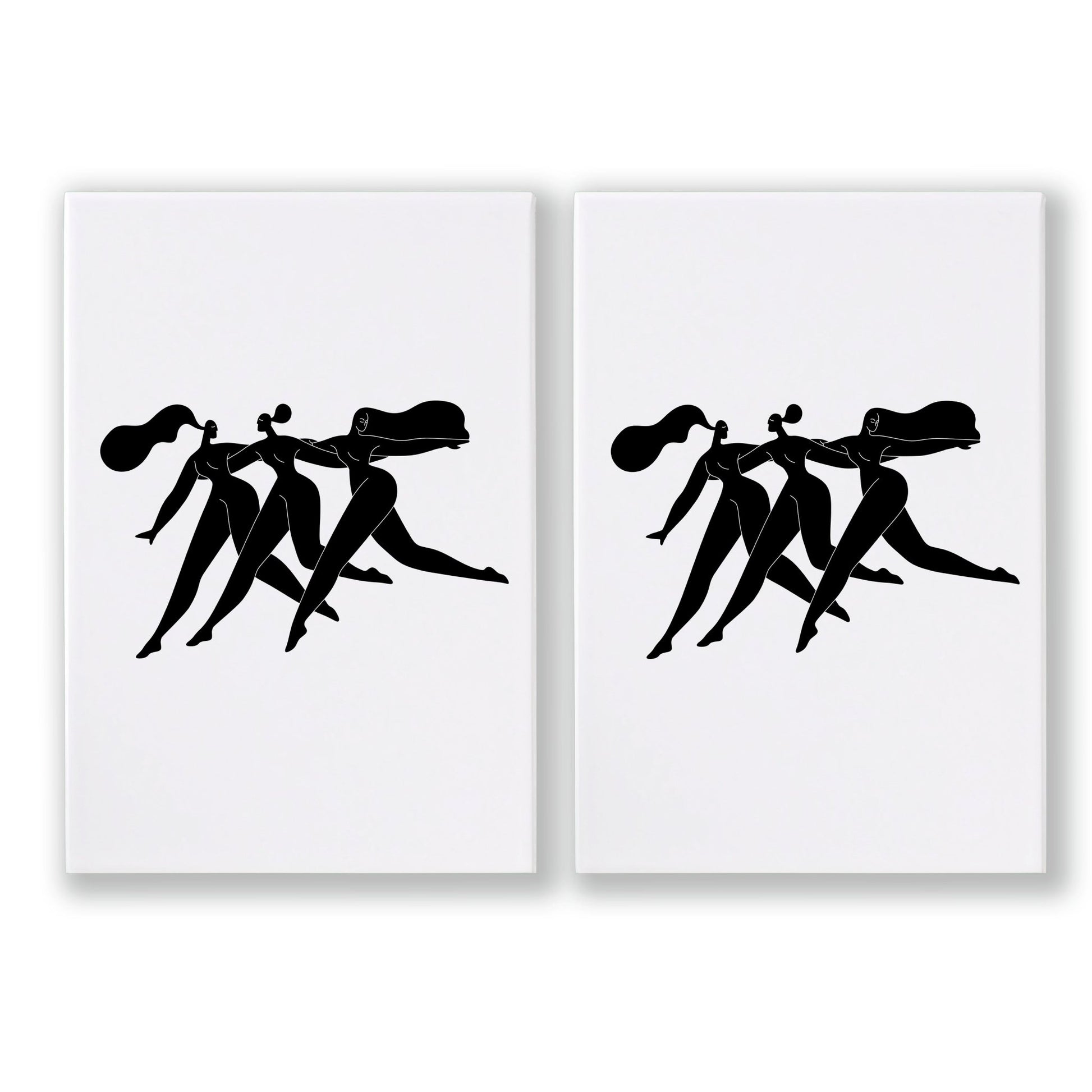 Canvas Art For Bathrooms | Set of 2 Boho Women Wall art Prints