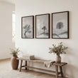 Canvas Art Landscape Scandi Nordic Trees & Moon wall art displayed on a wall in a styled room