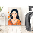 Canvas Bedroom Art | Set of 3 Boho Women Wall art Prints