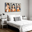 Canvas Bedroom Art | Set of 3 Boho Women Wall art Prints