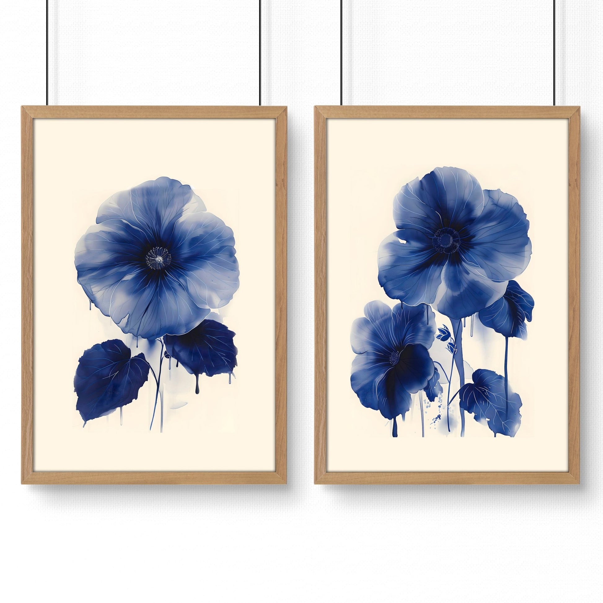 Canvas Floral Print | Set of 2 Botanical Wall art Prints