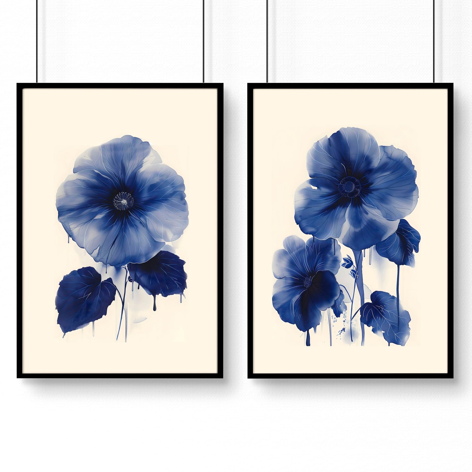 Canvas Floral Print | Set of 2 Botanical Wall art Prints