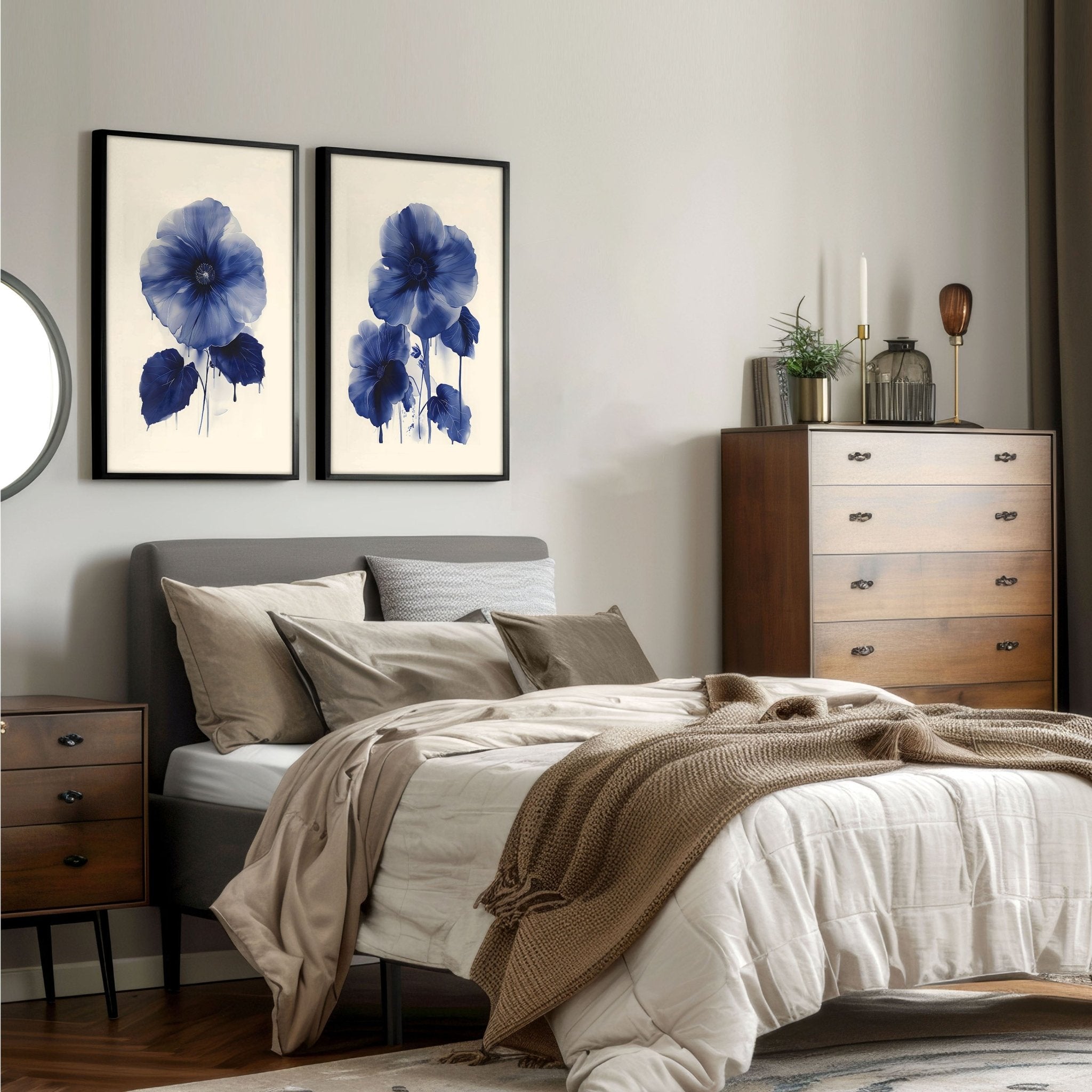 Canvas Floral Print | Set of 2 Botanical Wall art Prints