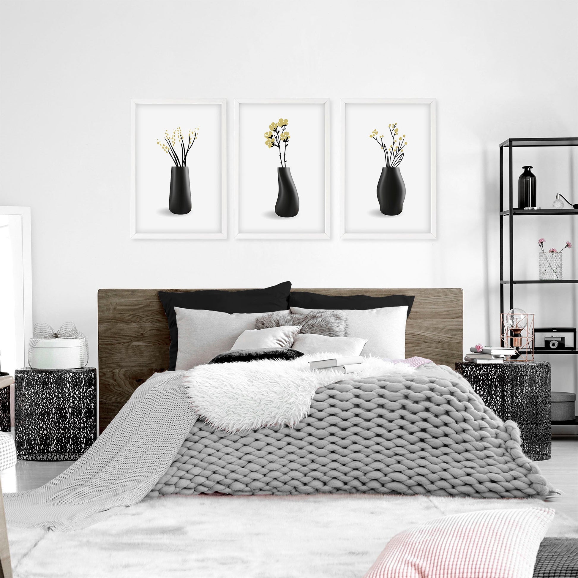 Canvas Framed Wall Art | Set of 3 Botanical Wall art Prints