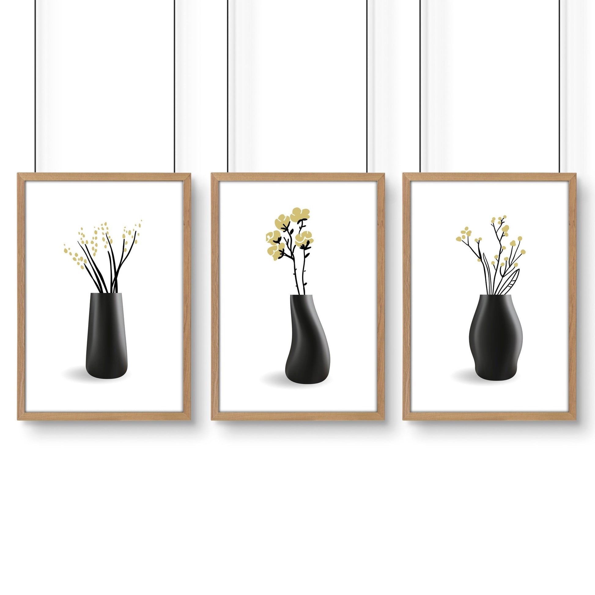 Canvas Framed Wall Art | Set of 3 Botanical Wall art Prints
