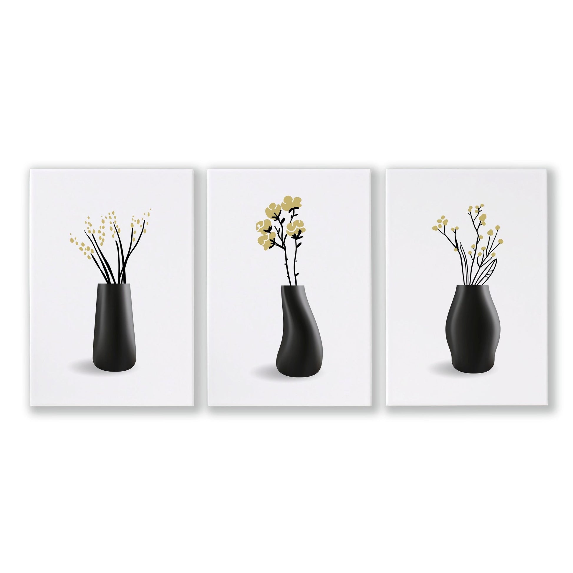 Canvas Framed Wall Art | Set of 3 Botanical Wall art Prints