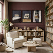 Canvas Painting for Living Room Bohemian Book Lover Still Life wall art displayed on a wall in a styled room — view 3