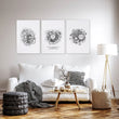 Canvas Painting Wall Decor | Set of 3 Abstract Clocks Wall art Prints