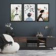 Canvas Pictures For Living Room | Set of 3 Boho Women Wall art Prints