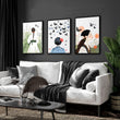 Canvas Pictures For Living Room | Set of 3 Boho Women Wall art Prints