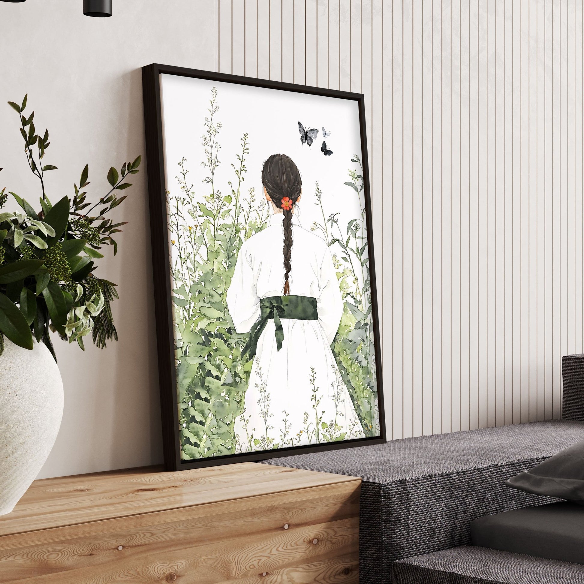 Canvas Pictures For Living Room | Set of 3 Boho Women Wall art Prints