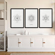 Canvas Pictures For Living Room | Set of 3 Sacred Geometry Wall art Prints