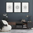 Canvas Pictures For Living Room | Set of 3 Sacred Geometry Wall art Prints
