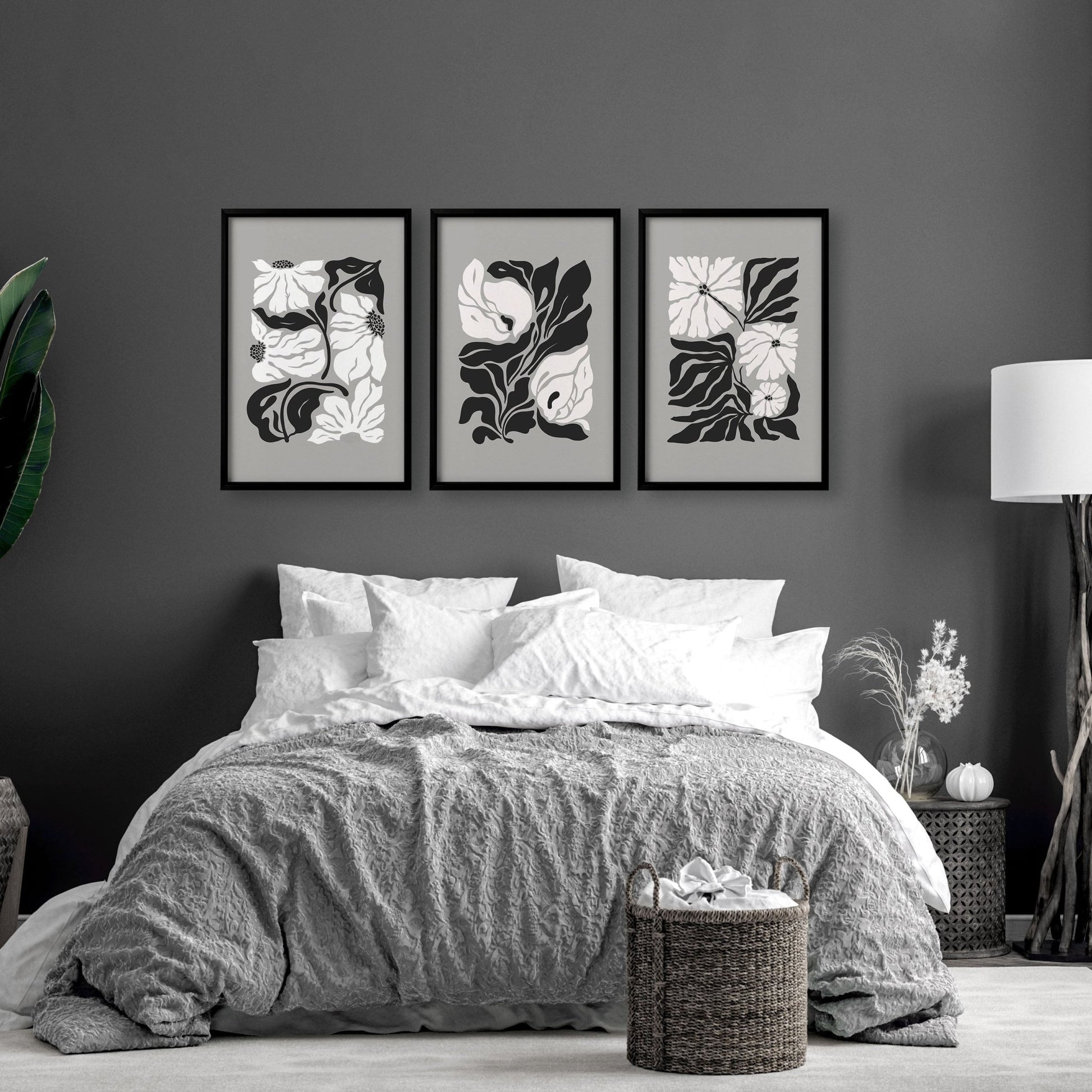 Canvas Prints Wall Decor | Set of 3 Botanical Wall art Prints