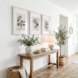 Canvas Wall Art Beige Botanical Chrysanthemum Ink Study displayed on a wall in a styled room — view 4
