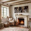 Canvas Wall Art Nature Botanical Mink Dark Floral & Meadow wall art displayed on a wall in a styled room