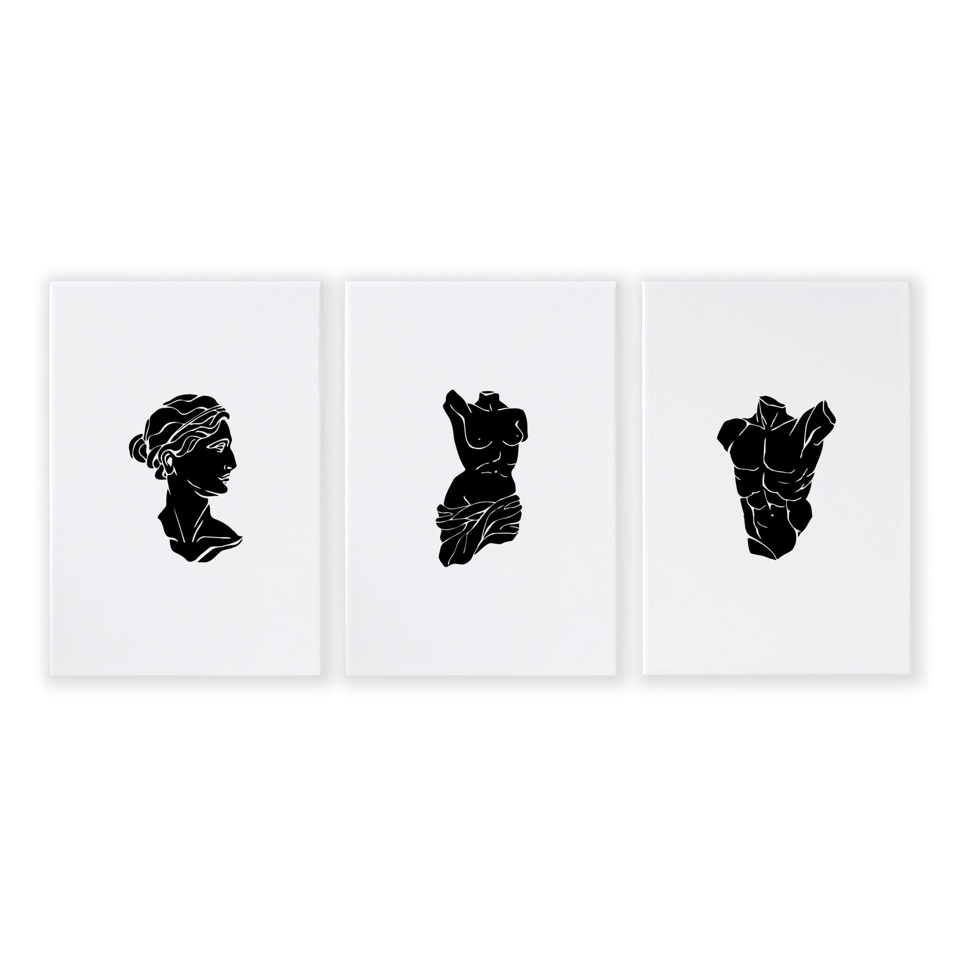 Canvas Wall Hanging | Set of 3 Sculpture Wall art Prints
