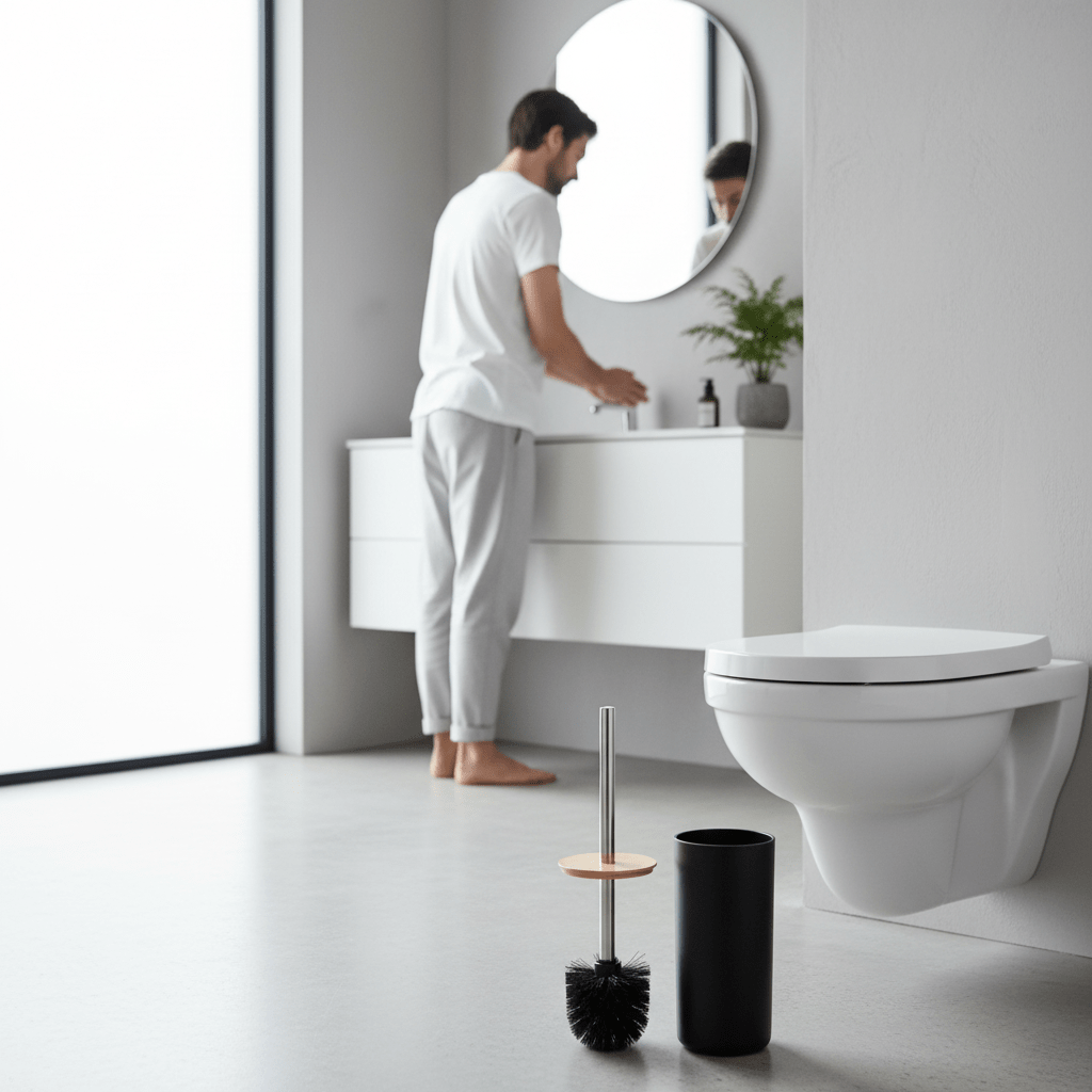 Canyon Black Toilet Brush Holder