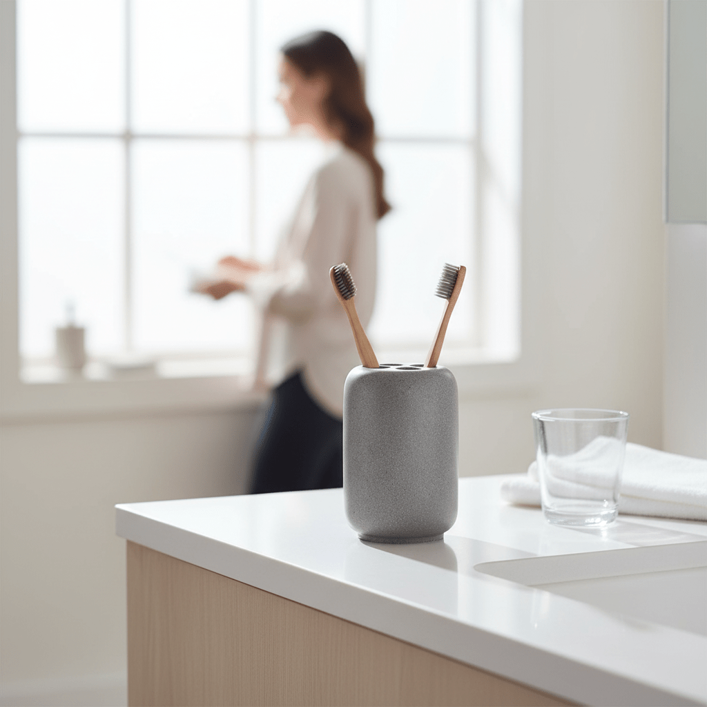 Canyon Grey Stone Toothbrush Holder