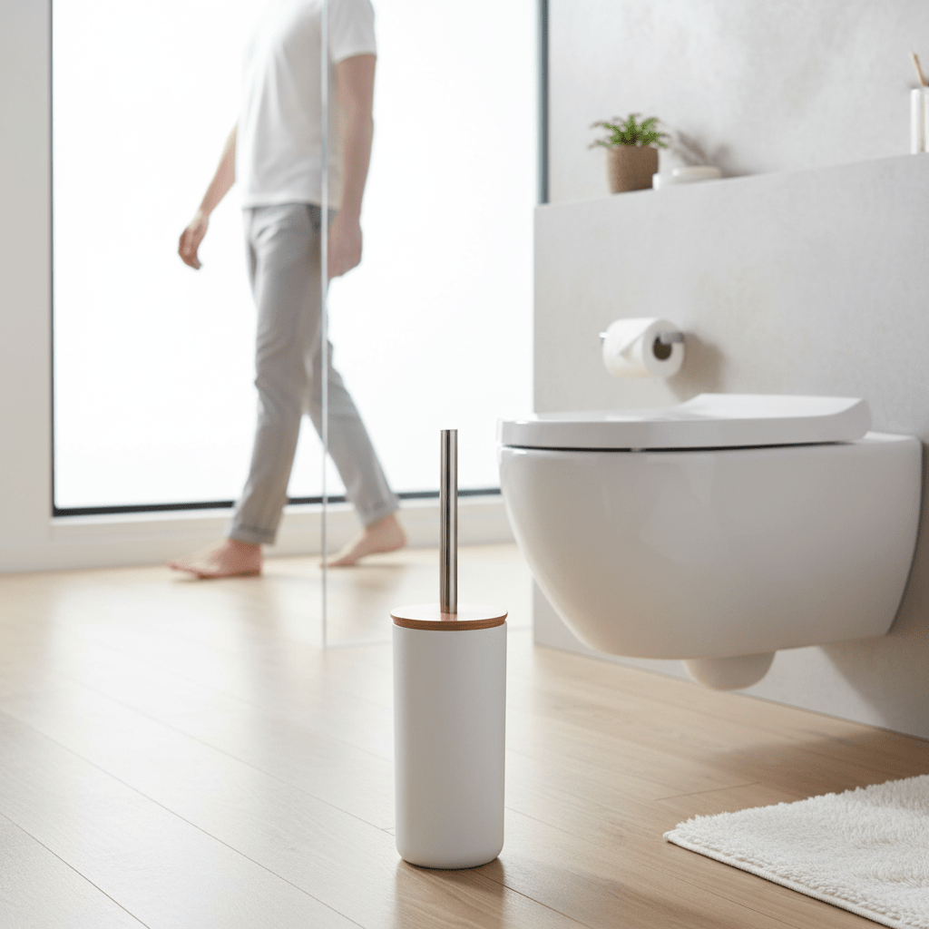 Canyon White Toilet Brush Holder