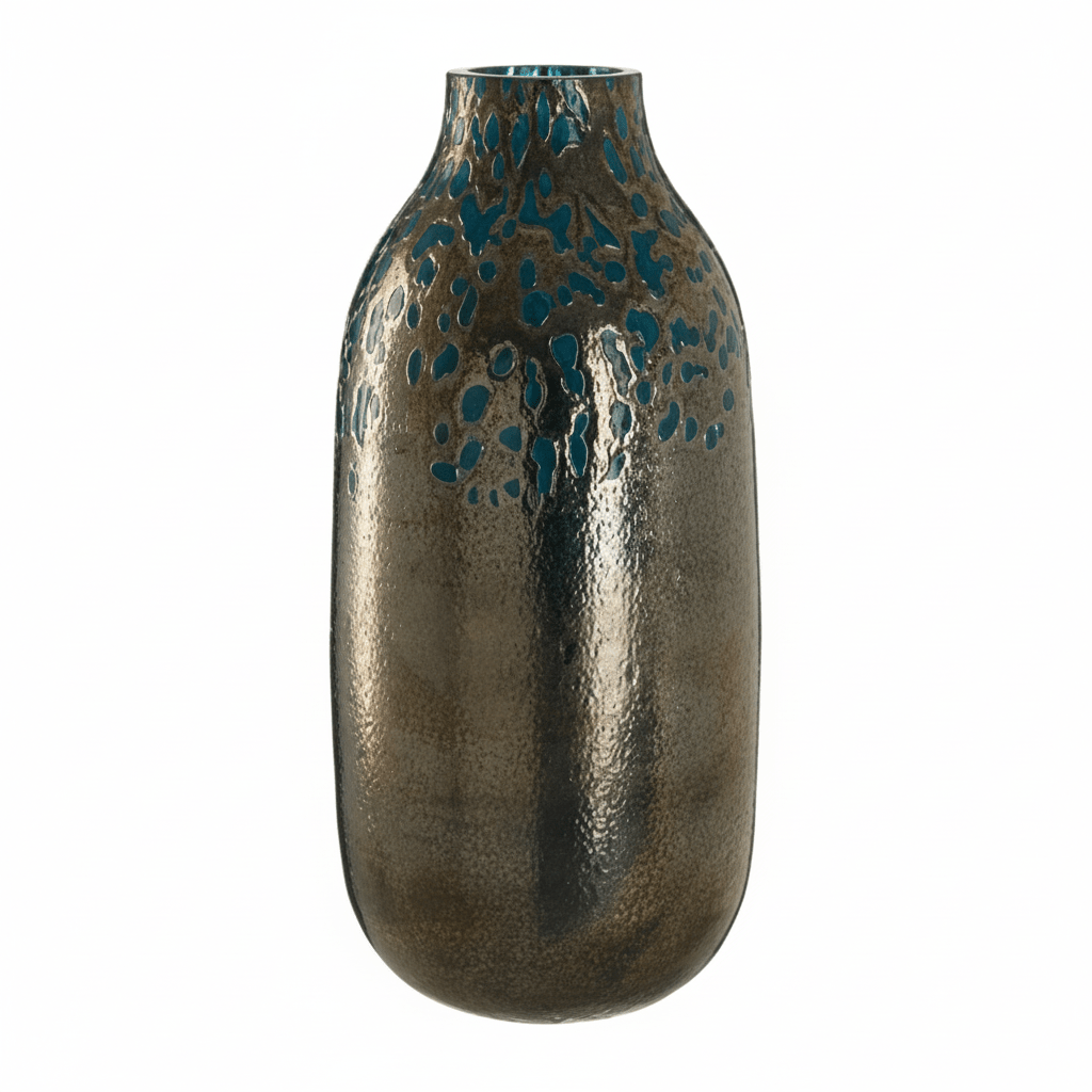 Caris Blue Speckled Glass Small Vase