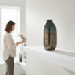 Caris Blue Speckled Glass Small Vase