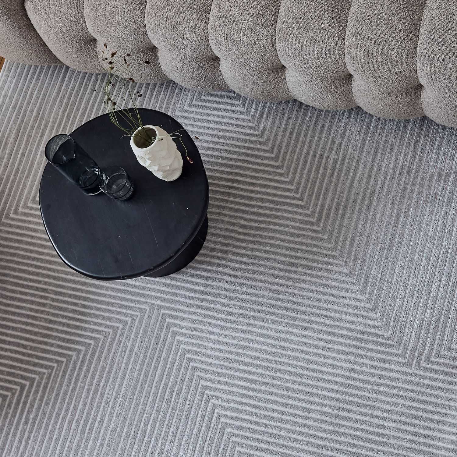 Carmel Grey - Cream Geometric Rug | 6050